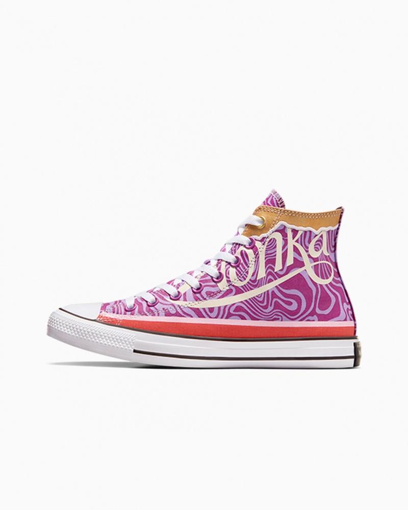 Converse Converse x Wonka Chuck Taylor All Star Swirl Roxo Branco Pretas | 4072-GVXIO