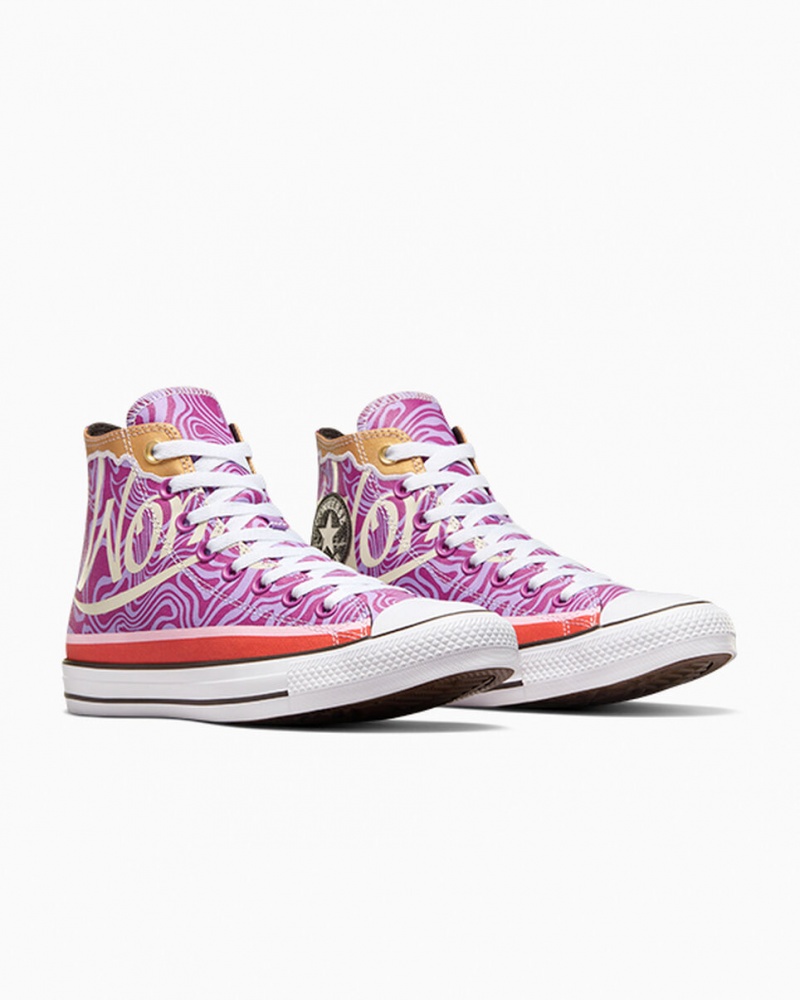 Converse Converse x Wonka Chuck Taylor All Star Swirl Roxo Branco Pretas | 4072-GVXIO