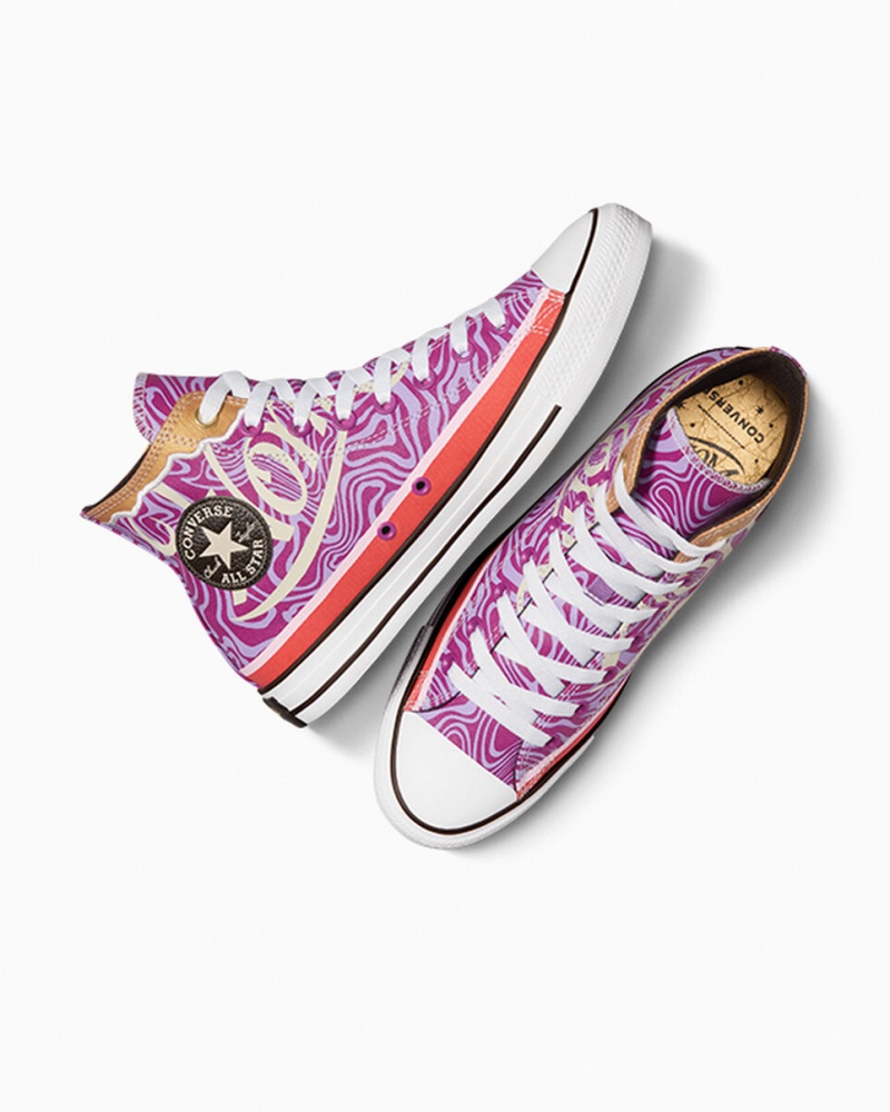 Converse Converse x Wonka Chuck Taylor All Star Swirl Roxo Branco Pretas | 4072-GVXIO