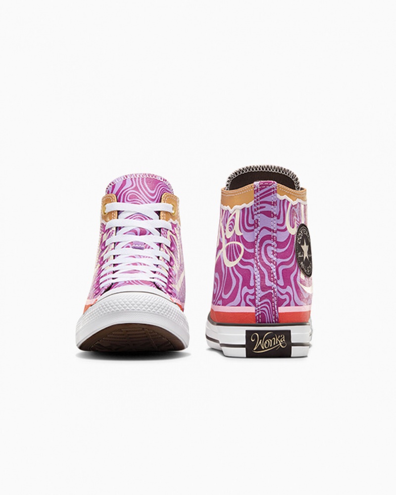 Converse Converse x Wonka Chuck Taylor All Star Swirl Roxo Branco Pretas | 4072-GVXIO