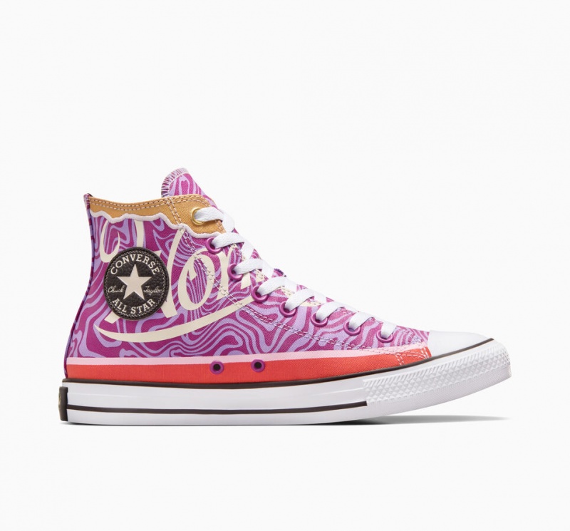 Converse Converse x Wonka Chuck Taylor All Star Swirl Roxo Branco Pretas | 4072-GVXIO