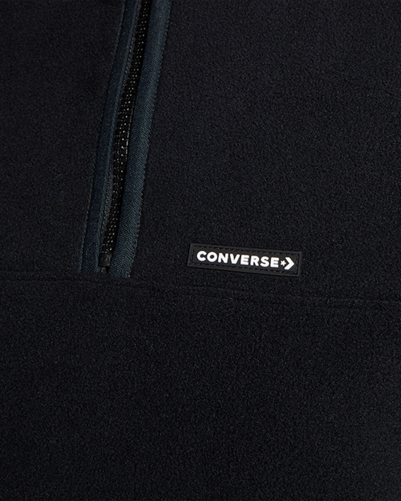 Converse Counter Climate Polar Fleece Half-Zip Popover Pretas | 7051-ECUXH