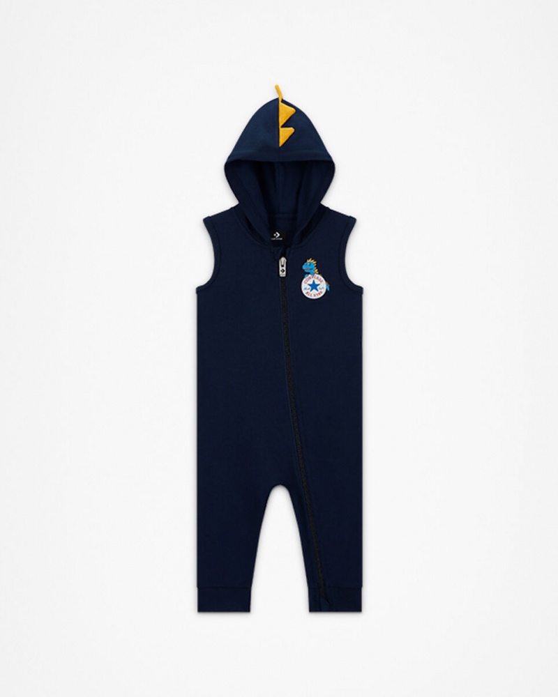 Converse Dino Explorer Encapuzado Coverall & Bodysuit Set Azul Marinho | 8327-NRCSM