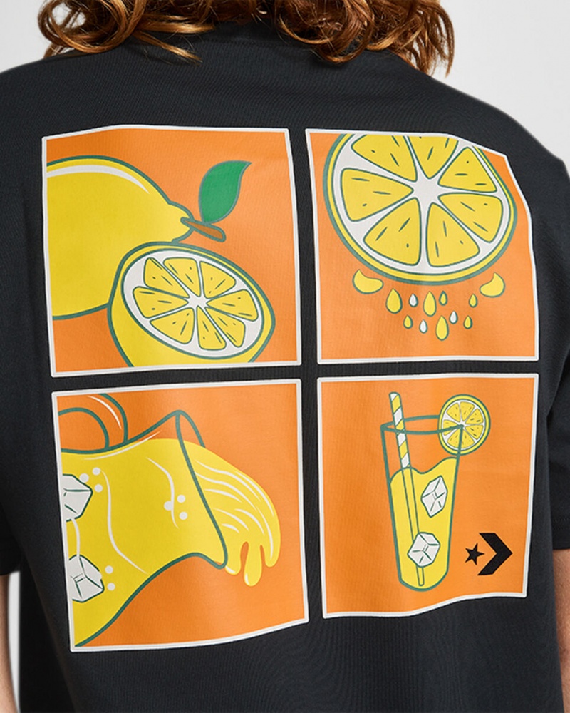 Converse How-To Lemonade T-Shirt Pretas | 3786-VBOSD