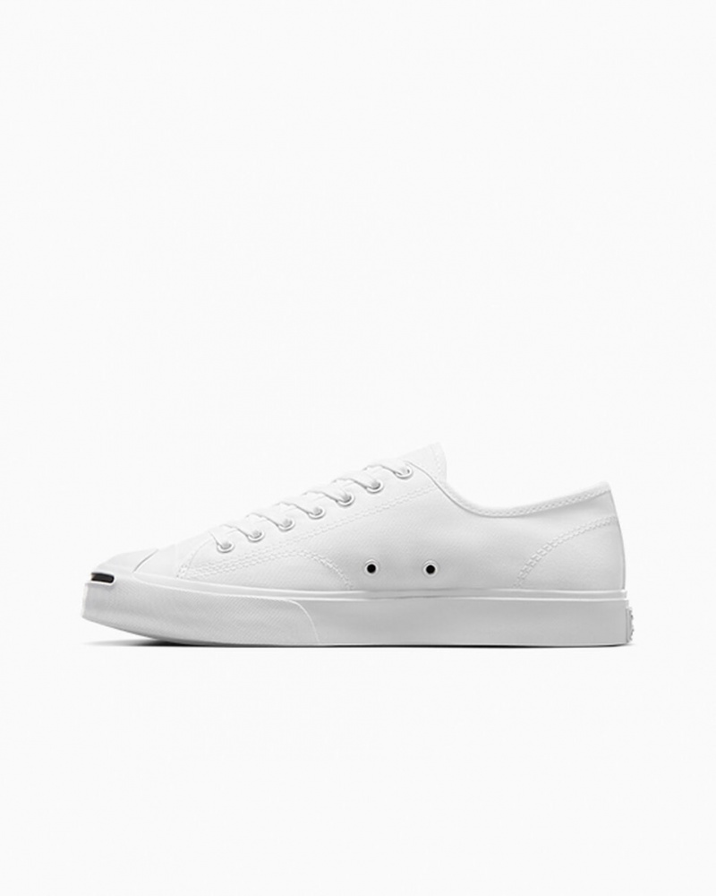 Converse Jack Purcell Branco Branco Pretas | 1829-OBVYF