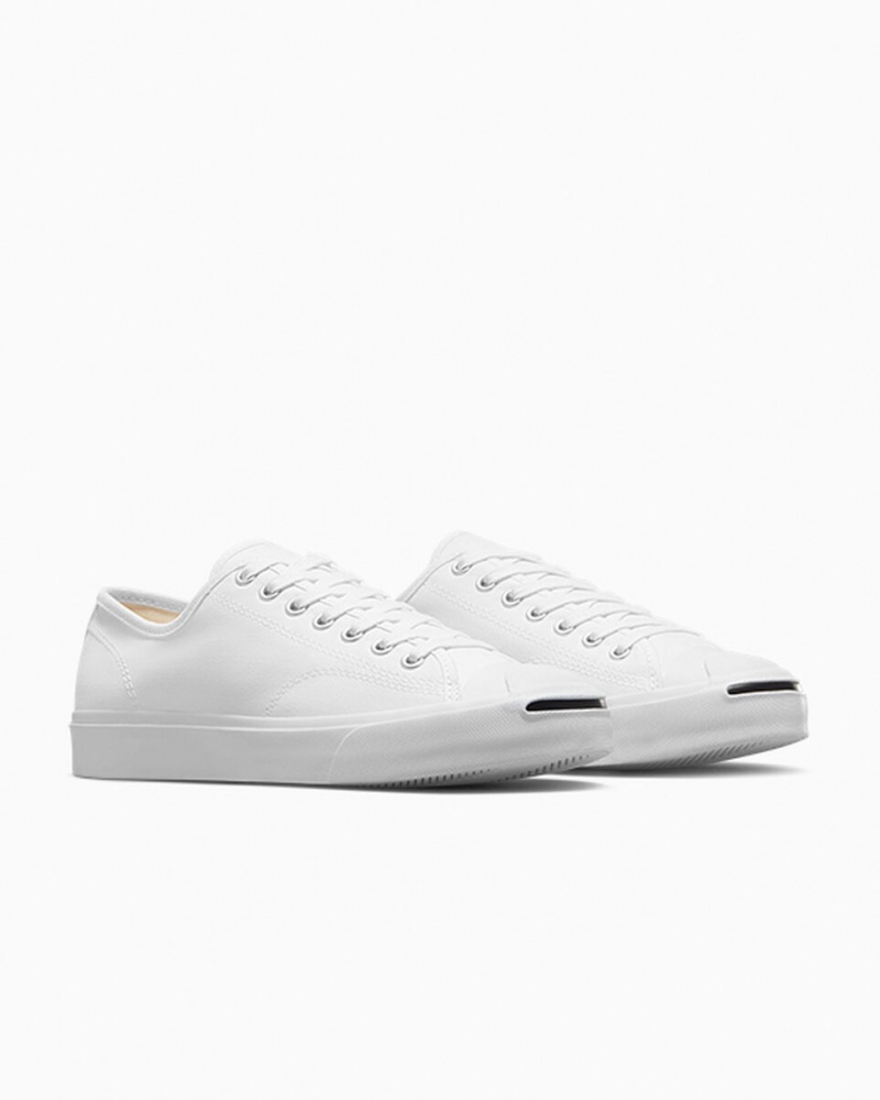 Converse Jack Purcell Branco Branco Pretas | 1829-OBVYF