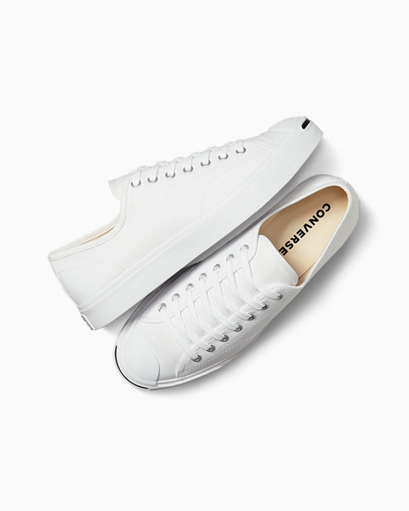 Converse Jack Purcell Branco Branco Pretas | 1829-OBVYF