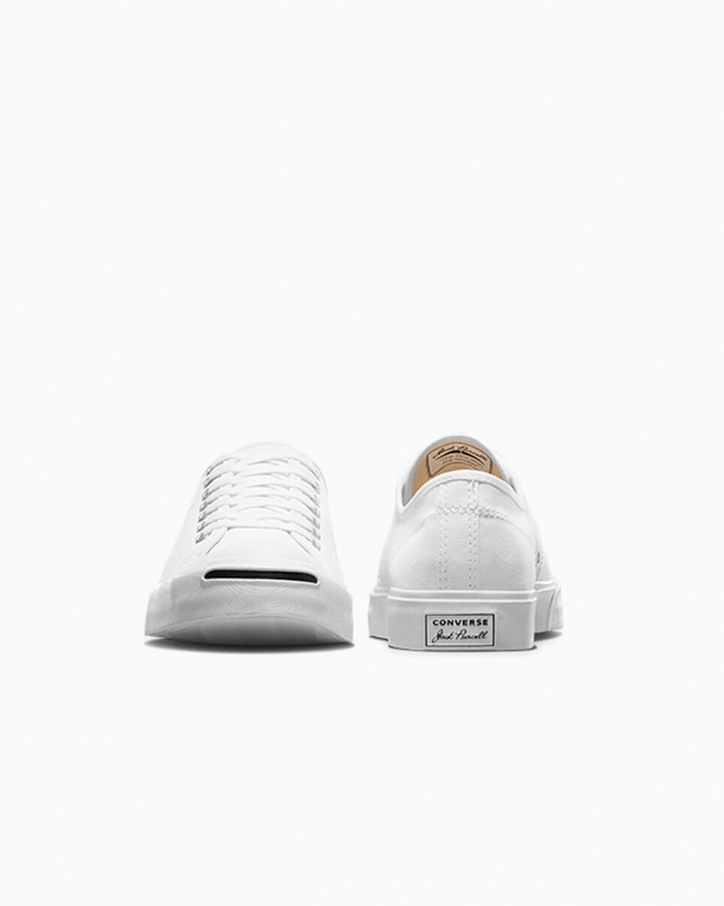 Converse Jack Purcell Branco Branco Pretas | 1829-OBVYF