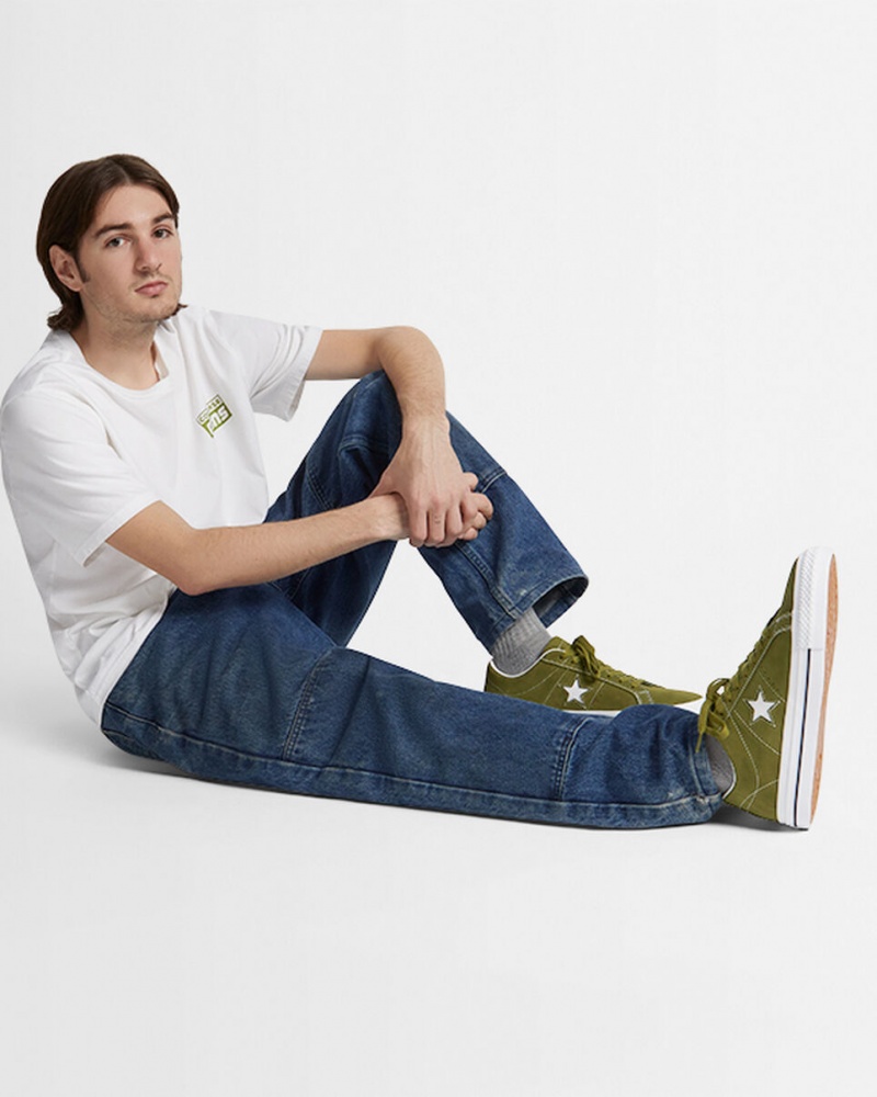 Converse One Star Pro Verdes Branco Pretas | 1027-YIKJA