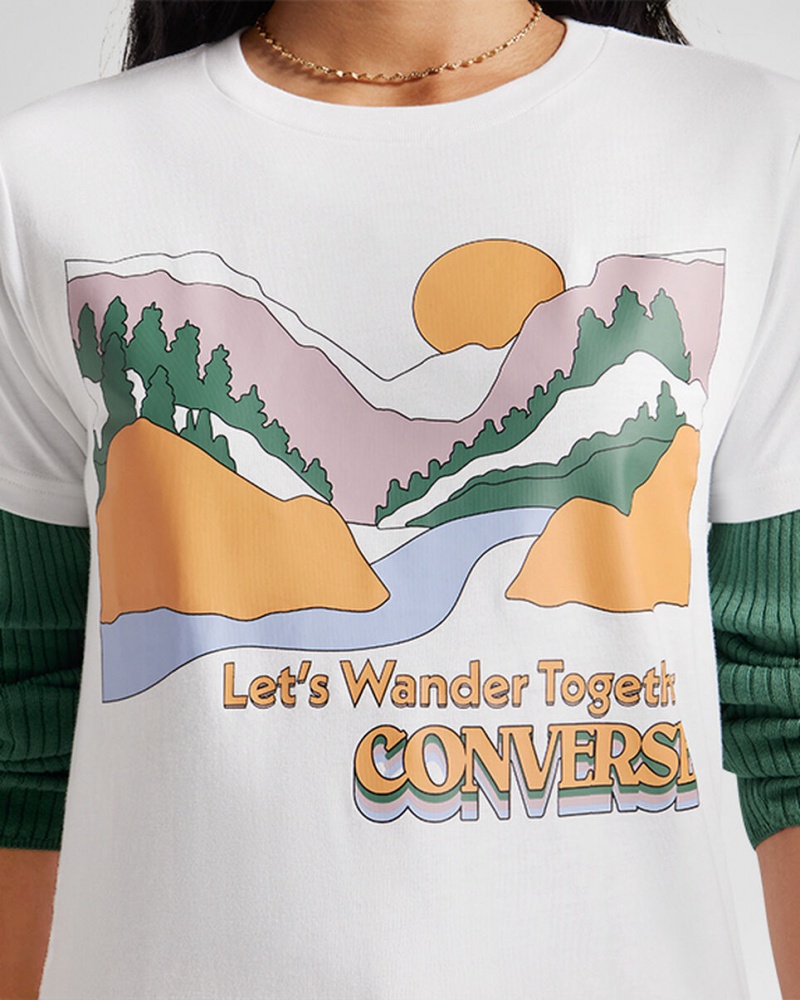 Converse Outdoor Art T-Shirt Branco | 8213-IADPG