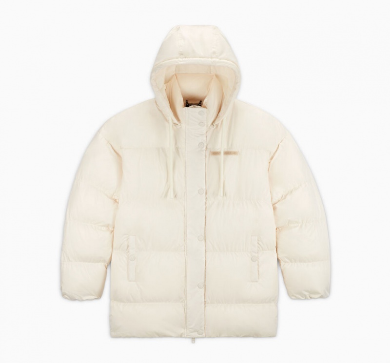 Converse Oversized Super Puffer Jacket Egret | 1237-JENTY