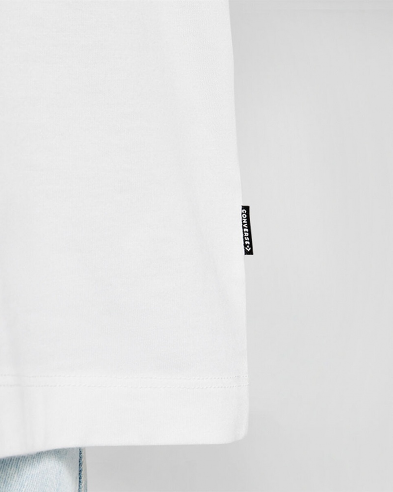 Converse Oversized Wordmark T-Shirt Branco | 3016-PUVXB