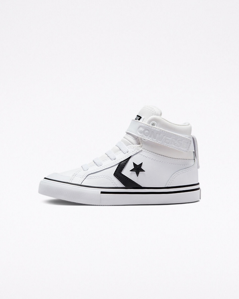 Converse Pro Blaze Alças Couro Branco Pretas Branco | 4297-YHISQ