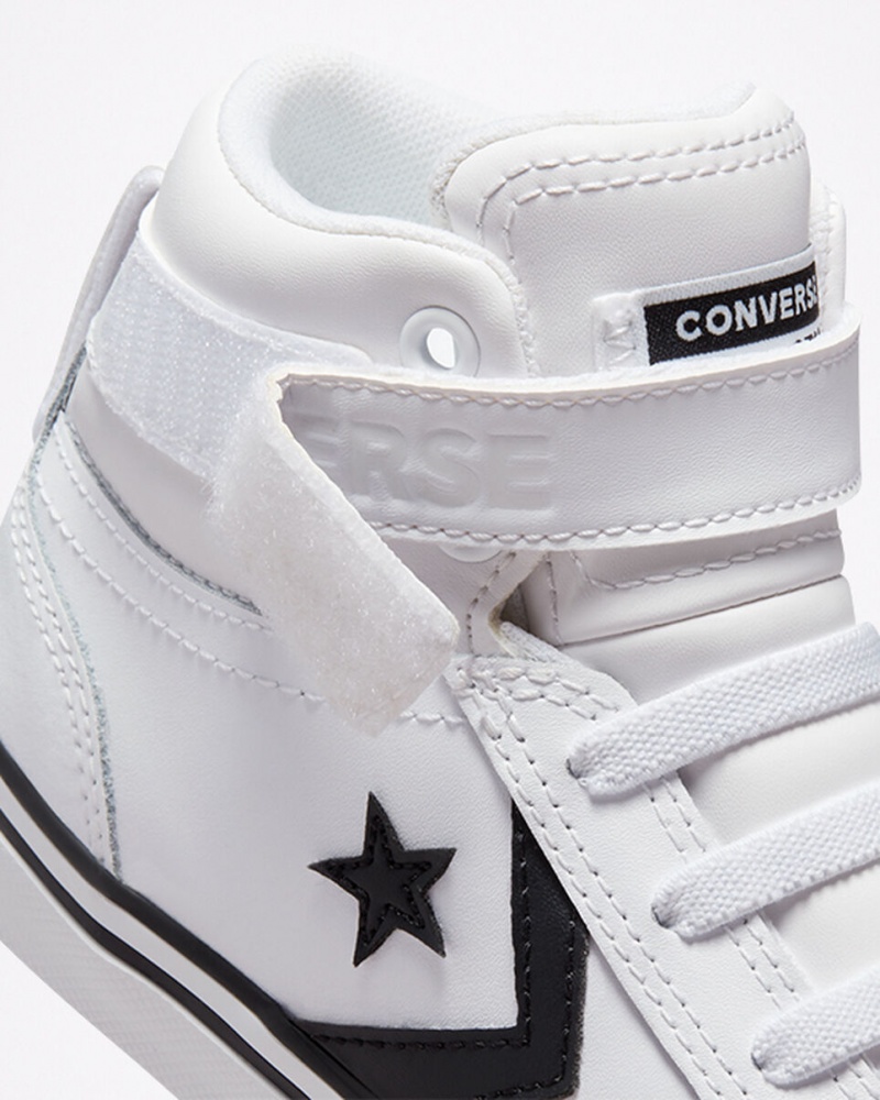 Converse Pro Blaze Alças Couro Branco Pretas Branco | 4297-YHISQ