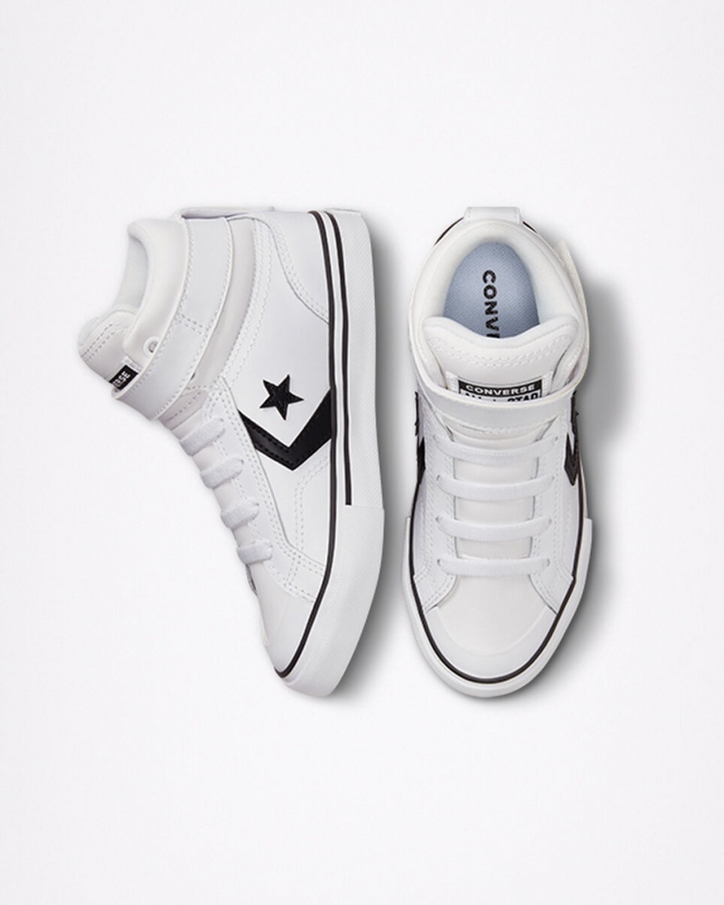 Converse Pro Blaze Alças Couro Branco Pretas Branco | 4297-YHISQ