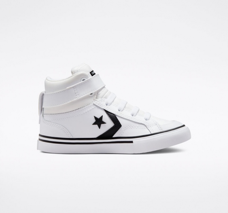 Converse Pro Blaze Alças Couro Branco Pretas Branco | 4297-YHISQ