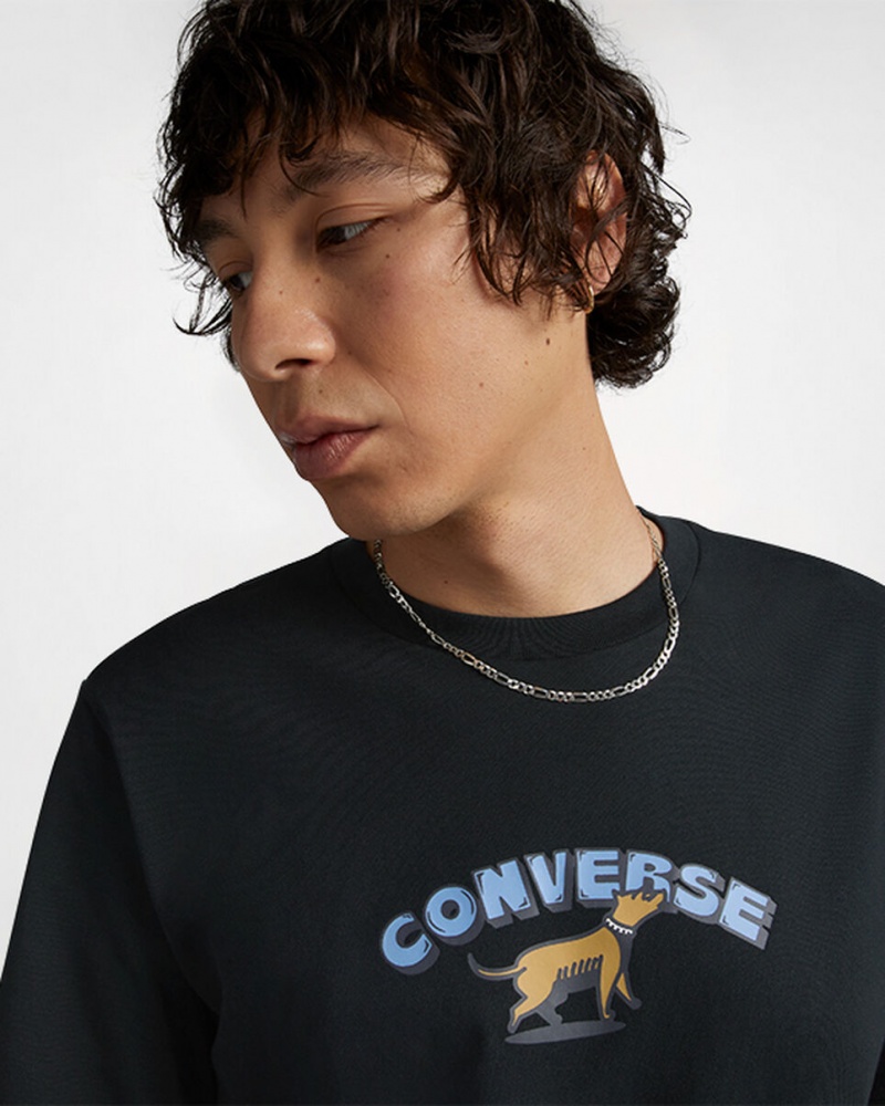 Converse Recreation Department Gráficas T-Shirt Pretas | 2640-OTMRY