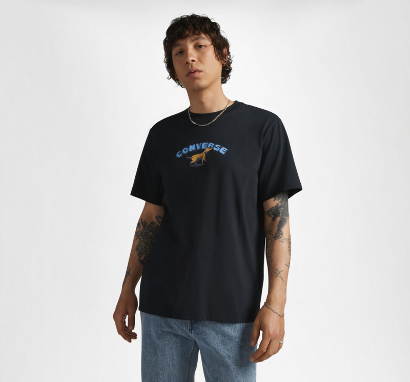 Converse Recreation Department Gráficas T-Shirt Pretas | 2640-OTMRY