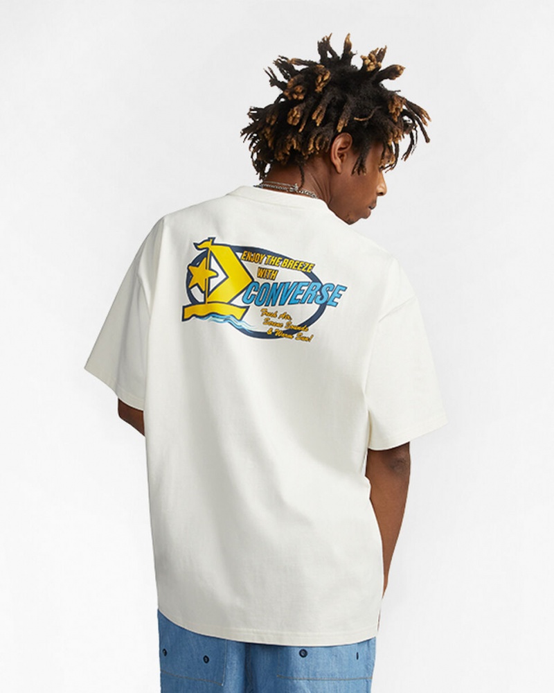 Converse Retro Sailboat Gráficas T-Shirt Egret | 3845-YSVLK