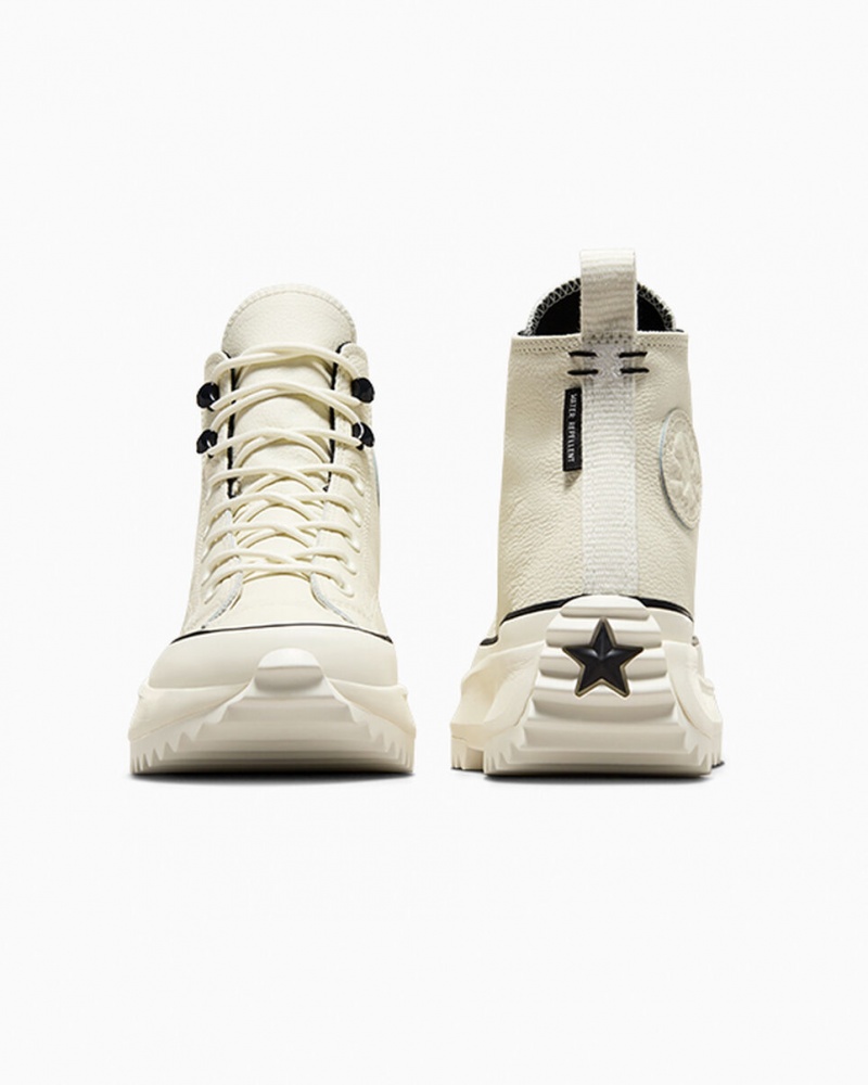 Converse Run Star Hike Plataforma Couro Pretas Branco | 3985-FKDEL