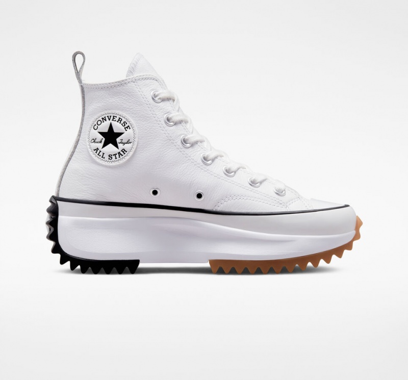 Converse Run Star Hike Plataforma Foundational Couro Branco Pretas | 6982-OMCLU