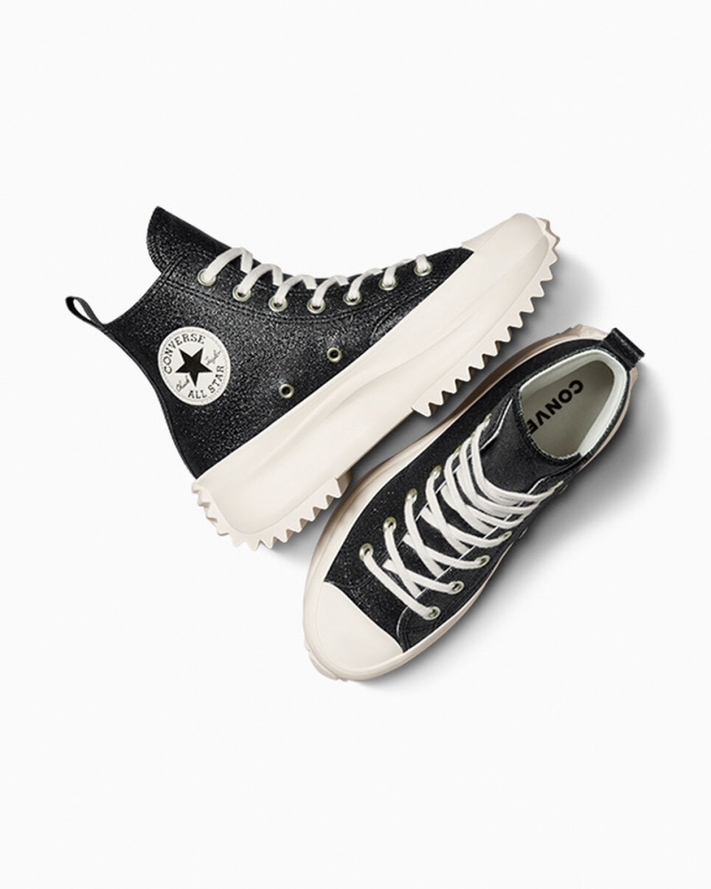 Converse Run Star Hike Plataforma Glitter Pretas | 5046-KWJXS