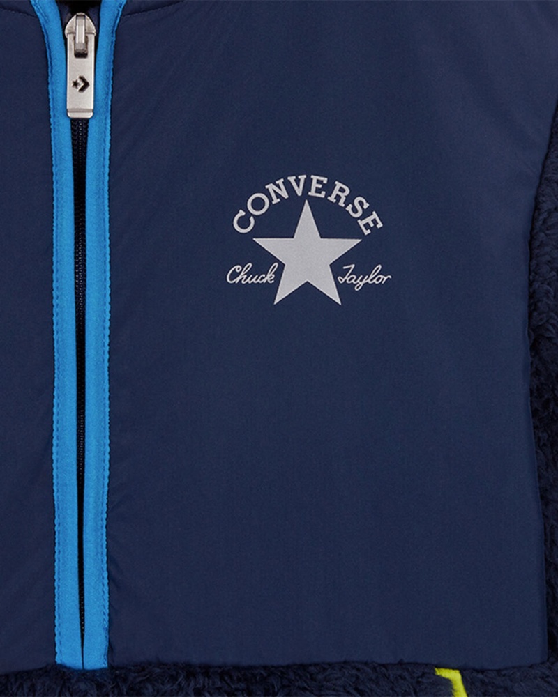 Converse Sherpa Half Zip Jacket Azul Marinho | 1502-ZPMIN