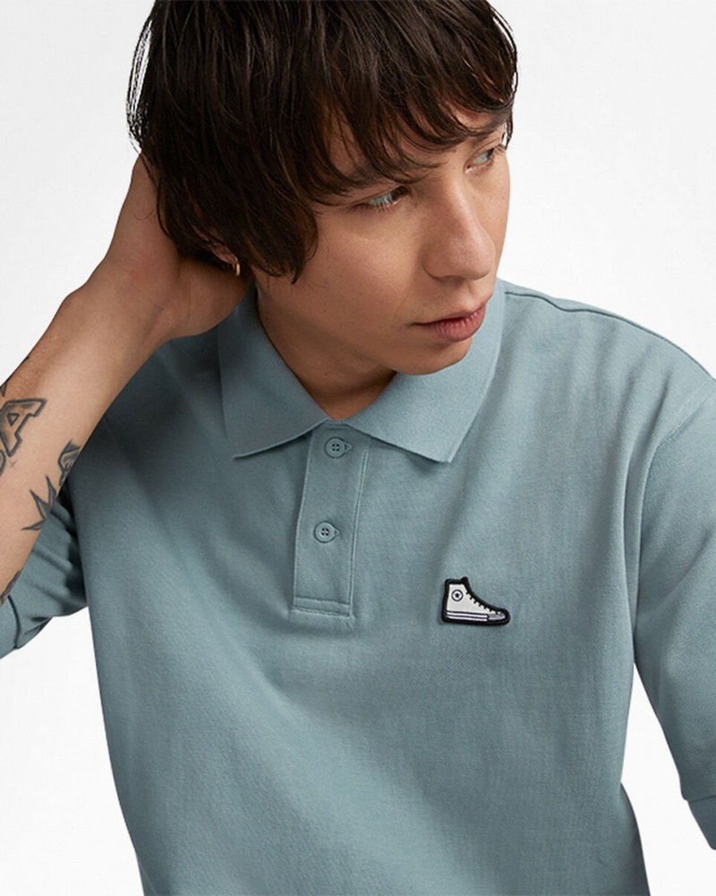 Converse Shoe Patch Polo Shirt Cinzentas | 4789-QGLRS