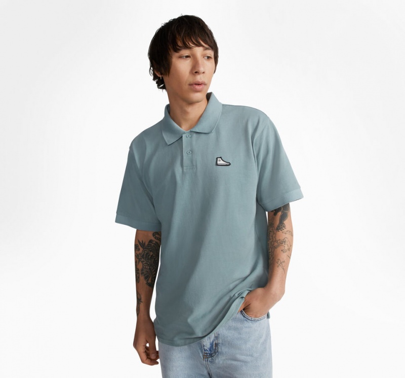 Converse Shoe Patch Polo Shirt Cinzentas | 4789-QGLRS