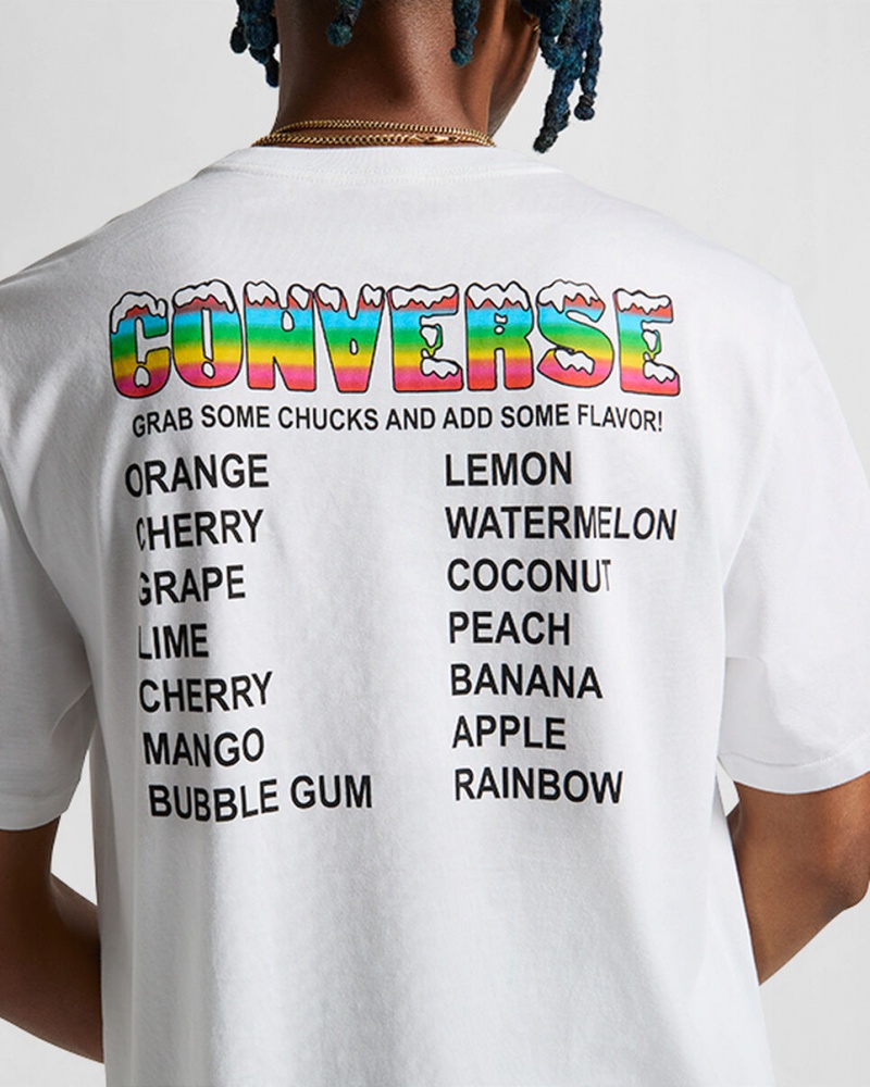 Converse Snow Cone Gráficas Loose-Fit T-Shirt Branco | 6485-CXGUS