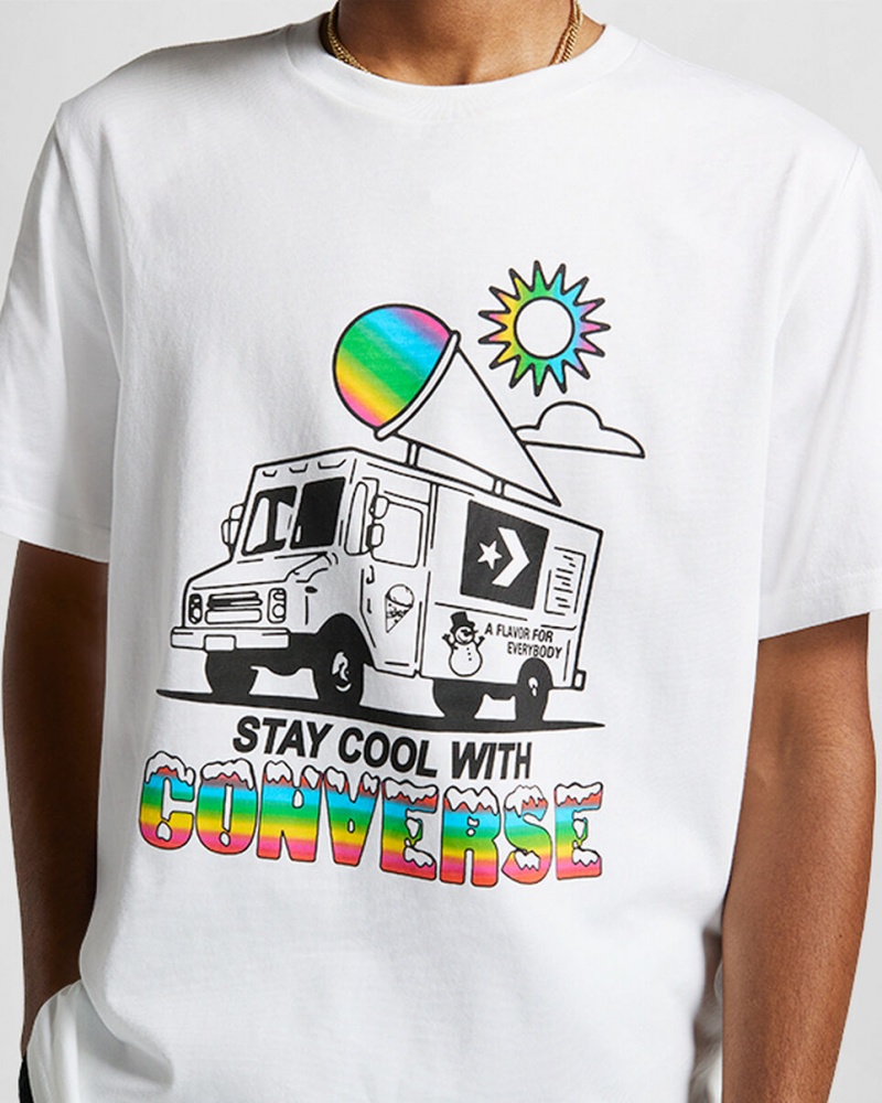 Converse Snow Cone Gráficas Loose-Fit T-Shirt Branco | 6485-CXGUS