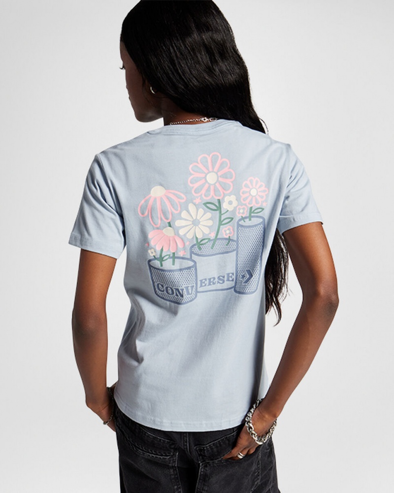 Converse Spring Blooms T-Shirt Cinzentas | 5729-CDUZQ