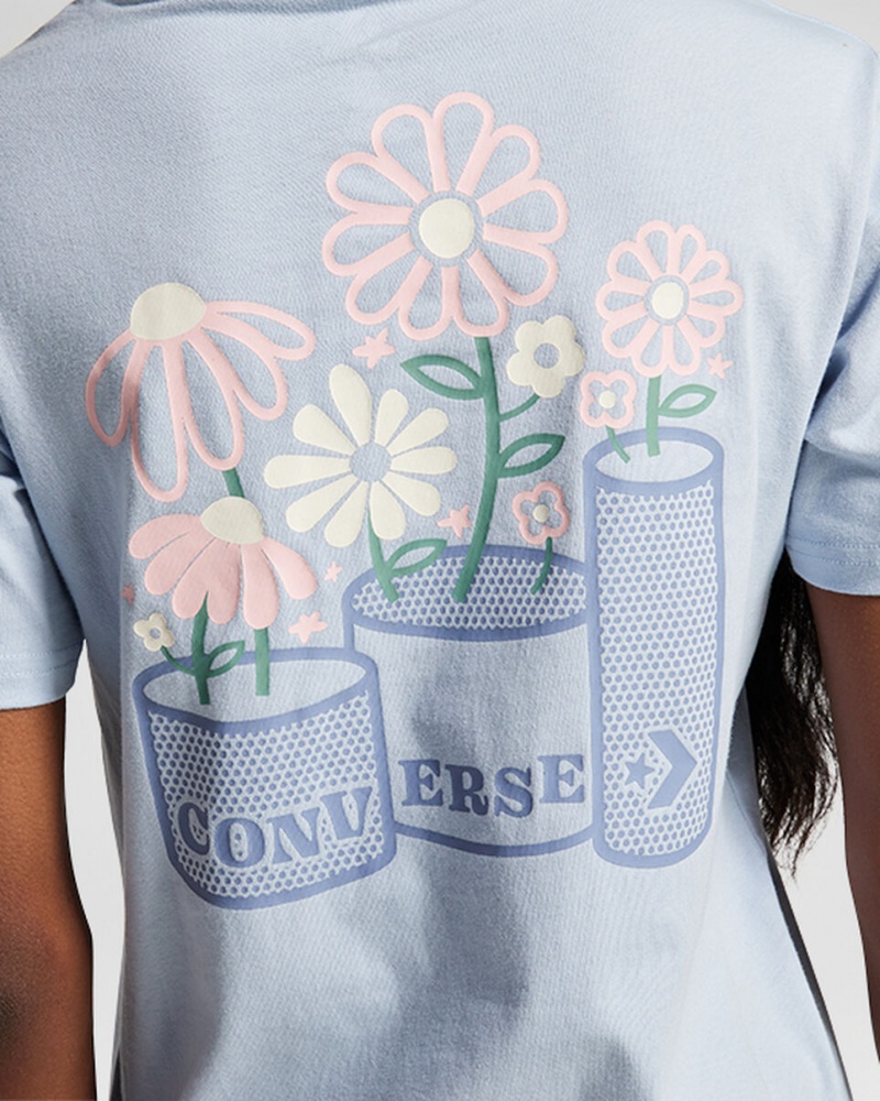 Converse Spring Blooms T-Shirt Cinzentas | 5729-CDUZQ