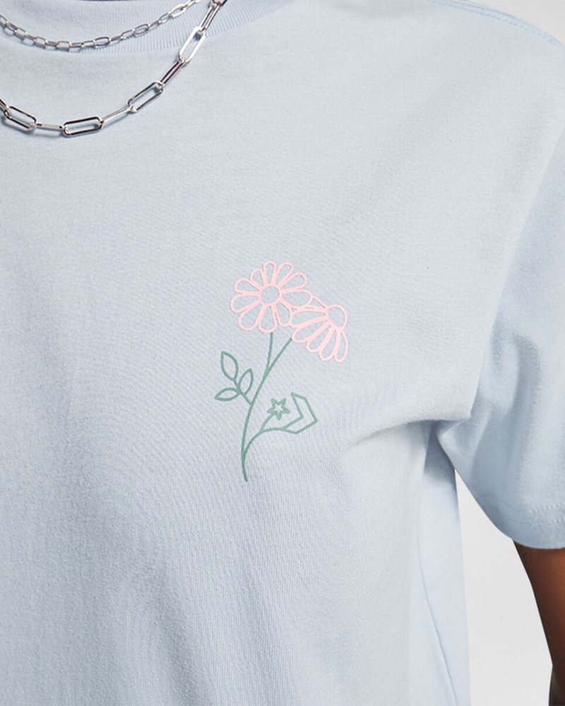 Converse Spring Blooms T-Shirt Cinzentas | 5729-CDUZQ