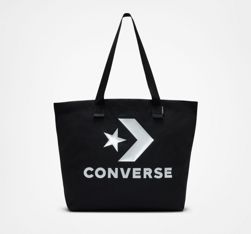 Converse Star Chevron Tote Pretas Branco | 7218-PDESK