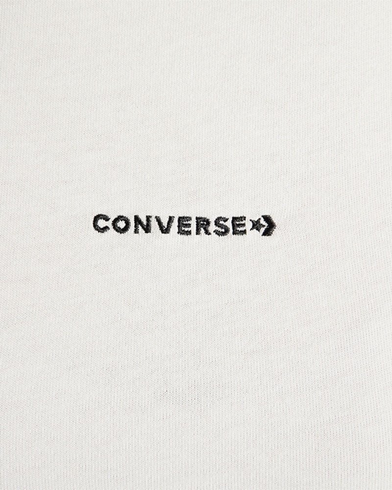 Converse Wordmark Curta Sleeve Top Egret | 1596-WODTK