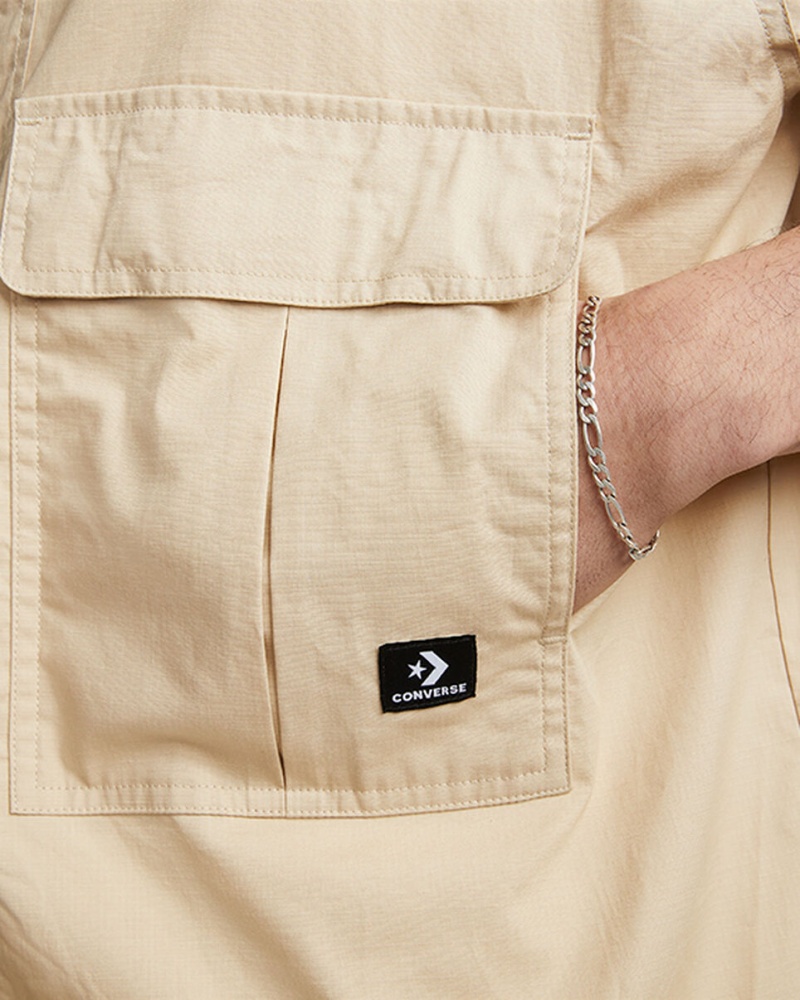 Converse Woven Cargo Shirt Oatmilk | 0731-RPWFS