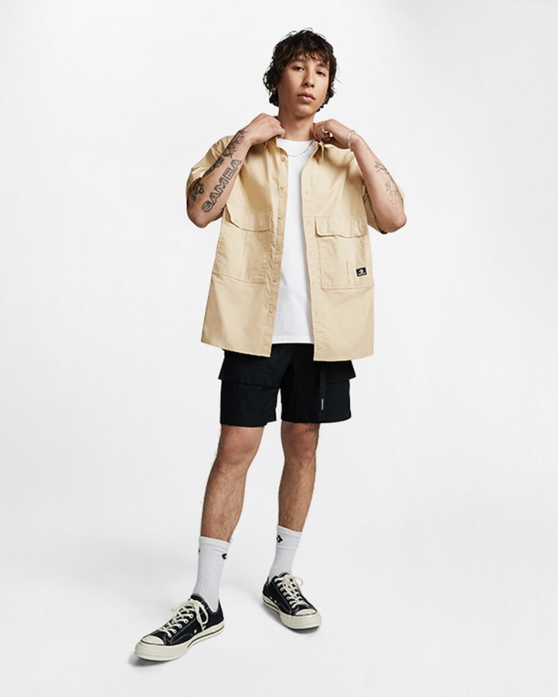 Converse Woven Cargo Shirt Oatmilk | 0731-RPWFS