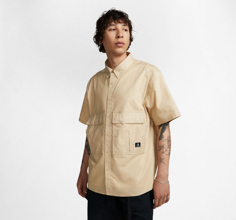 Converse Woven Cargo Shirt Oatmilk | 0731-RPWFS